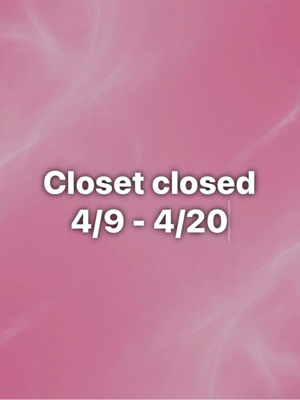 Pink Text Graphic - 'Closet closed'